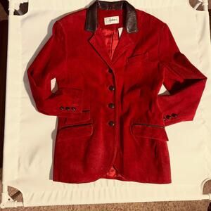 vintage red suede and black leather M 3 pockets classical look